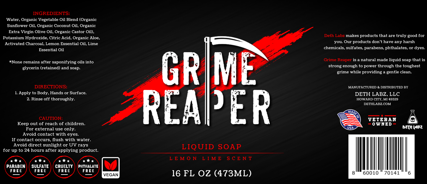 Grime Reaper Castile Liquid Soap