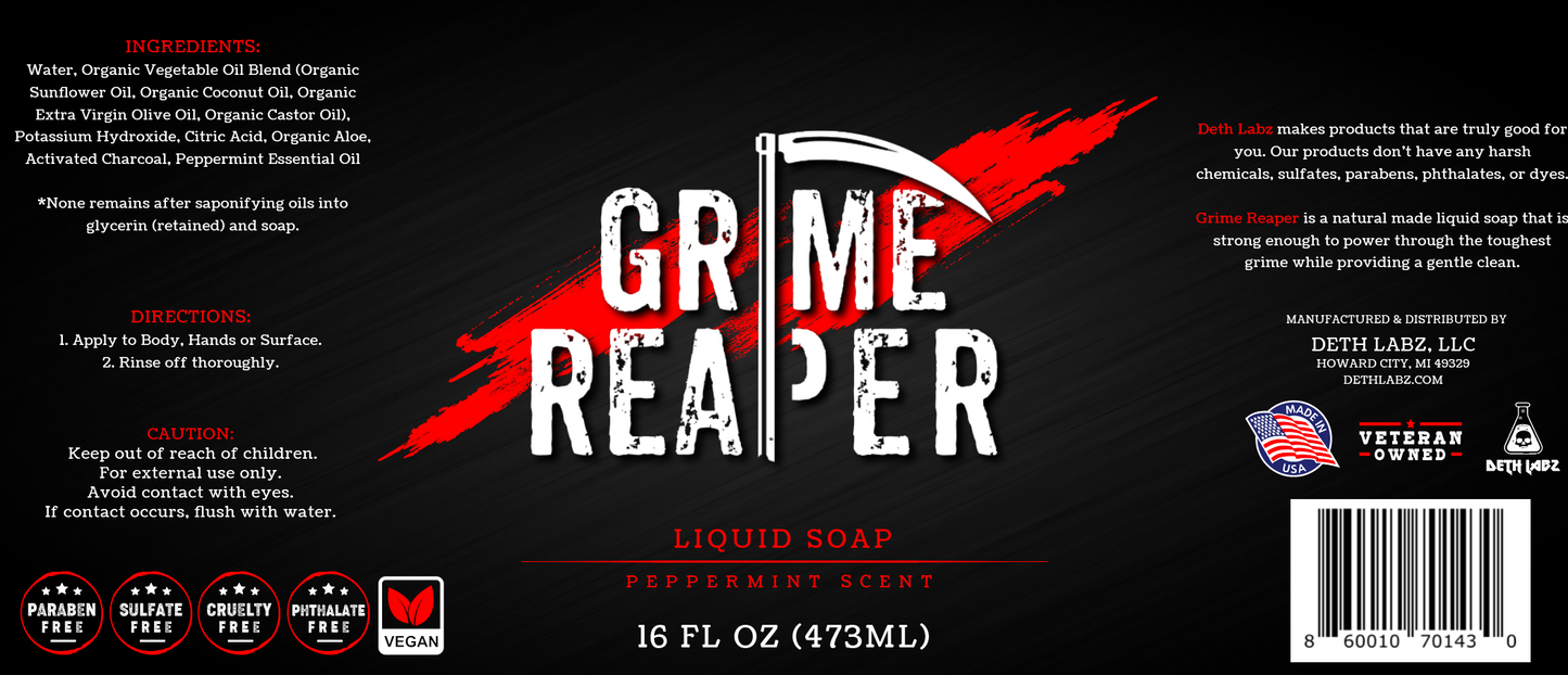 Grime Reaper Castile Liquid Soap